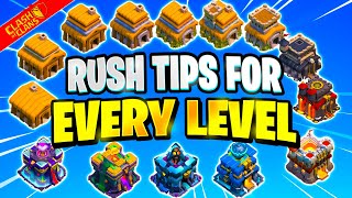 Rushing Tips for EVERY Town Hall Level [upl. by Anniram]