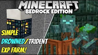 Minecraft Bedrock Simple Drowned EXP Farm Tutorial MCPE Xbox PC [upl. by Wemolohtrab661]