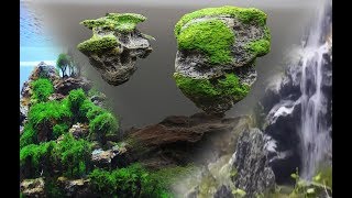 3 ideas geniales para tu acuario Cascada de arena Rocas flotantes Aquascaping [upl. by Nwahsyt]