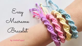 Easy Macrame Bracelet  DIY Friendship Bracelet [upl. by Isadore]