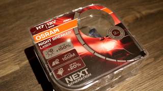 Comparing standard H7 headlight bulb to Osram Night Breaker Laser [upl. by Kcirej]