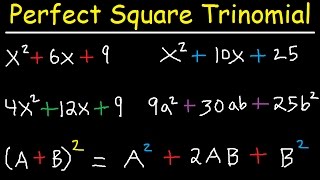 Factoring Perfect Square Trinomials [upl. by Bohannon]