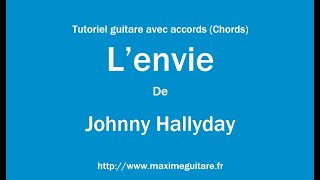 Lenvie Johnny Hallyday  Tutoriel guitare avec accords et partition en description Chords [upl. by Acimahs]