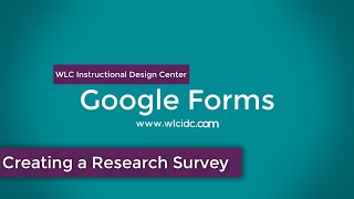 Google Forms  Creating a Research Survey [upl. by Emmer]