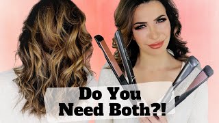 2 In 1 Hair Curler Straightener Vs Flat Iron  Does it Actually Curl BETTER [upl. by Eibbob917]