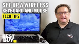 How to Set Up a Wireless Keyboard and Mouse  Tech Tips from Best Buy [upl. by Enitsahc]