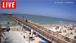 Florida Live Beach Cam on Fort Myers Beach Pier at Pierside Bar and Grill [upl. by Mota]