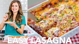 Beef Lasagna Recipe  Easy Dinner   Natashas Kitchen [upl. by Damas]