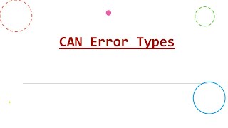11  CAN Error Frame Types [upl. by Willock]