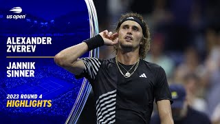 Alexander Zverev vs Jannik Sinner Highlights  2023 US Open Round 4 [upl. by Refinnaj]