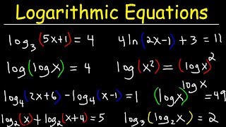 Solving Logarithmic Equations [upl. by Asille84]