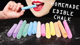 ASMR RAINBOW EDIBLE CHALK HOMEMADE FOOD PRANK CHOCOLATE EATING SOUNDS MUKBANG SCHOOL SUPPLIES 먹방 [upl. by Le69]