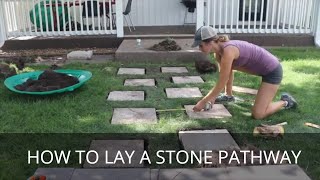 How to Build a Simple Stone Walkway  Large Stepping Stone Pathway [upl. by Iliam550]