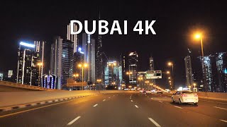 Desert Metropolis  Dubai 4K  Night Drive [upl. by Maxia]