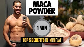 Maca Powder for Bodybuilding  Top 5 Benefits in 1 MINUTE [upl. by Oflunra]