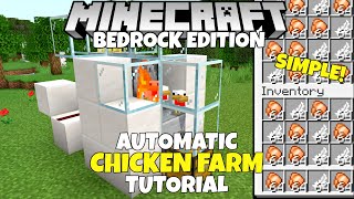 Minecraft Bedrock Auto Chicken Farm SimpleReliable Tutorial MCPE Xbox PC Ps4 [upl. by Beal]