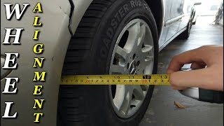 Wheel Alignment Using Measuring Tape EASY DIY At Home [upl. by Latta]