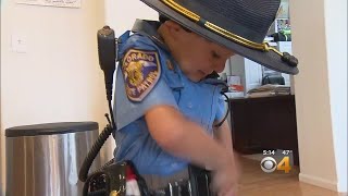 Colorado State Patrol Helps Make 4YearOlds Halloween Special [upl. by Ahseinar]