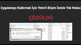 Uygulamayı Kaldırmak İçin Yeterli Erişim İzniniz Yok Hatası  ÇÖZÜLDÜ [upl. by Anora]