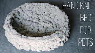 How to Hand Knit a Bed for Pets  Easy Pattern  The Sweetest Journey [upl. by Xella929]