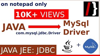 JDBC setup for mysql driver class commysqljdbcDriver from scratch on notepad  aducatorsin [upl. by Amlev]