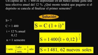 INTERÉS COMPUESTO  MATEMÁTICA FINANCIERA  4 PROBLEMAS RESUELTOS [upl. by Nasya]