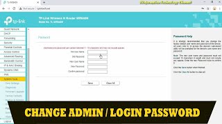 HOW TO CHANGE ADMINLOGIN PASSWORD IN TPLINK ROUTER [upl. by Anuayek991]