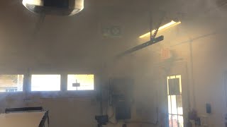 Setting off the fire alarm system with fog machine [upl. by Amapuna]