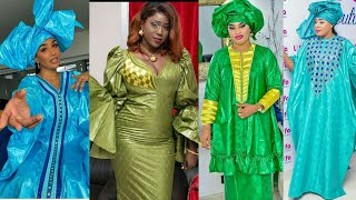 MODÈLE AFRICAINE  MODÈLE EN BAZIN  MODÈLE GRAND BOUBOU  SENEGALESE BAZIN STYLES  TENDANCE 2021 [upl. by Cohen]