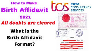 TCS Birth Affidavit How to make Birth Affidavit for TCS  Birth Affidavit Format [upl. by Aredna27]