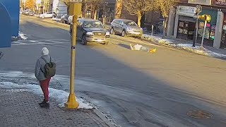 Video captures hitandrun crash involving pedestrian in crosswalk [upl. by Skelly]