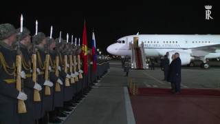 Arrivo del Presidente Mattarella in visita ufficiale nella Federazione Russa [upl. by Suoivart853]