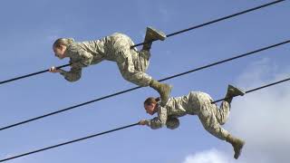 Female Marine Recruits At MCRD San Diego Confidence Course [upl. by Yeltnerb846]