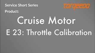 Torqeedo Cruise Motor E 23 Remote Throttle Calibration [upl. by Rutger]