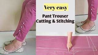 Very Easy Pant Trouser Cutting and StitchingPalazzo Pant Cutting and StitchingFor Beginners [upl. by Revlys165]