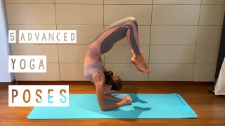 Yoga advanced asanas with names🧘‍♀️ 5 advanced yoga poses to practice at home 🙏🏻 [upl. by Mloc570]