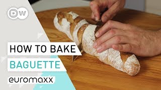 Baguette Recipe from France  Baking tutorial  Baguette  Baking Bread [upl. by Erelia]