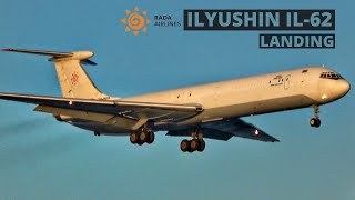 RADA Ilyushin IL62 Landing at LCA  REVERSE THRUST BEFORE TOUCHDOWN  Plane Spotting amp ATC 4K [upl. by Notecnirp]