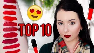 TOP 10 RED LIQUID LIPSTICKS Perfect Reds amp Longlasting Formulas [upl. by Janis]