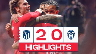 HIGHLIGHTS  Atlético de Madrid 20 Valencia [upl. by Wootan162]