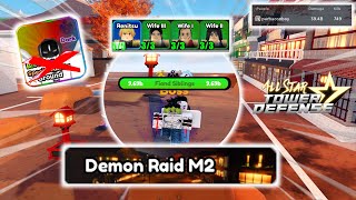 District Raid Demon Raid M2 Solo Gameplay  Roblox All Star Tower Defense [upl. by Atig]