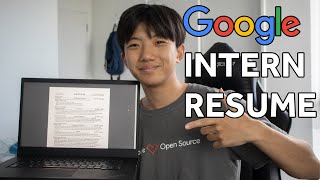 My Google Internship Resume  Personal Resume Tips [upl. by Lietman]