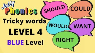 Jolly phonics group 4 tricky words  tricky words BLUE level [upl. by Fredela617]