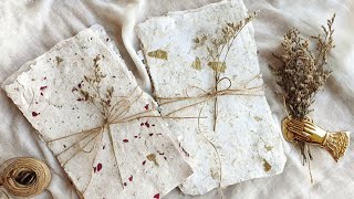 how to make handmade paper • DIY tutorial papercraft [upl. by Tiduj]