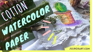 DIY Cotton WATERCOLOR PAPER at Home with cotton balls [upl. by Eniamej]