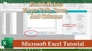 Excel Worksheets Find amp Delete Empty Cells Rows Columns Tutorial [upl. by Yelrebmyk232]