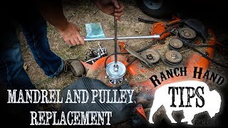 Mandrel amp Pulley Replacement Husqvarna Riding Mower [upl. by Ahsoym]