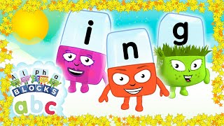 Alphablocks  Letter Teams Meet ING  Learn to Read  Back To School [upl. by Darach]