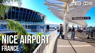 Visit The Nice Côte dAzur Airport Along The Mediterranean  🇫🇷 France 4K HDR Walking Tour [upl. by Jessen]