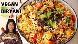 Vegan Biryani Recipe  Flavored Vegetable Rice Using Vegan Yoghurt or curd [upl. by Giuditta]